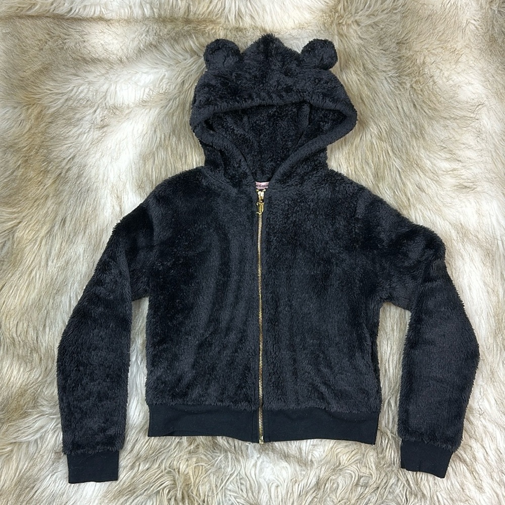 Juicy Couture Long Sleeve Zip-Up With Bear Ears Hood, Small (7-8)